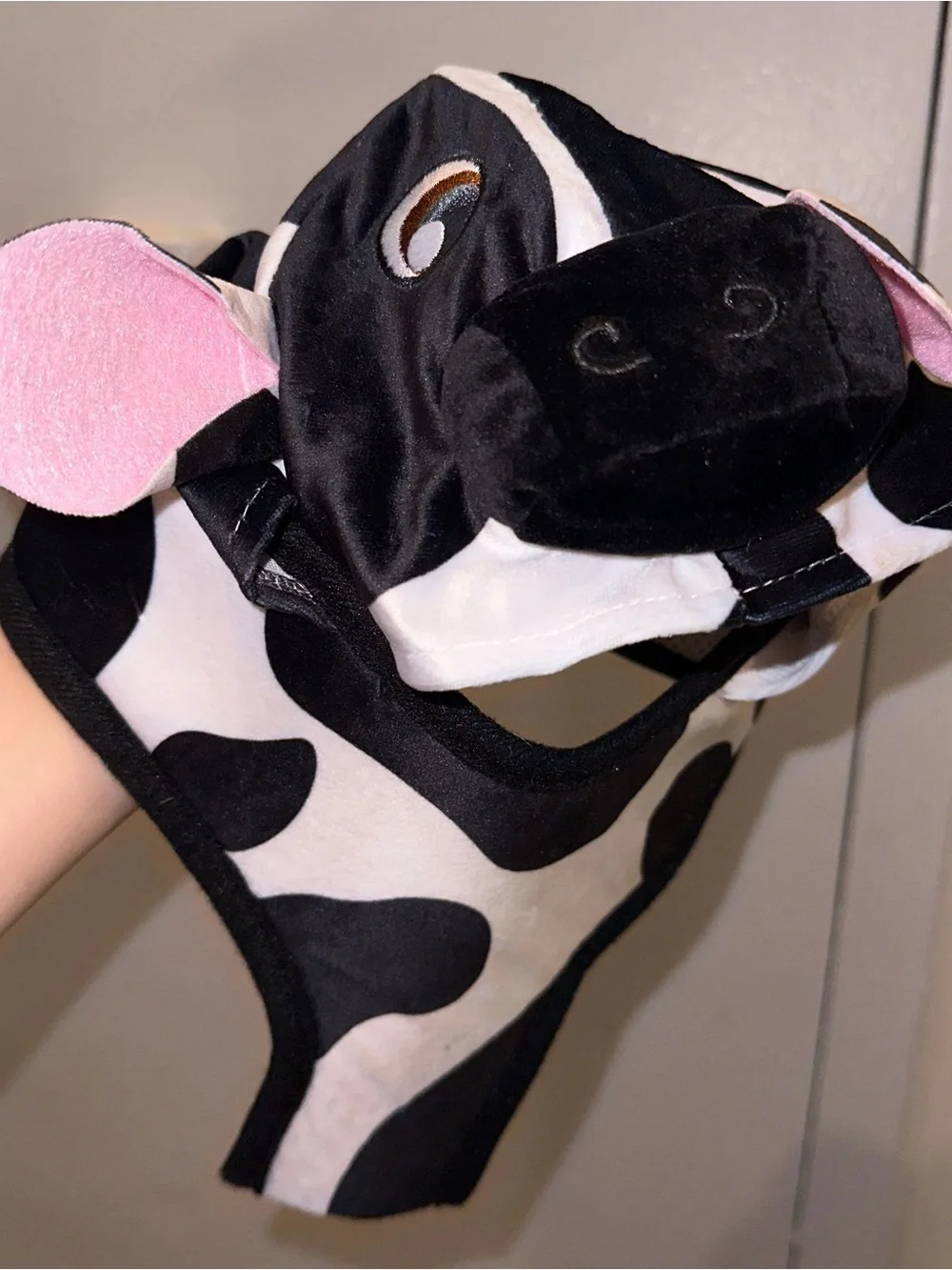 Dog Cow Halloween Costume Utters Cow Ear Headband with Bells and Bows Onsie